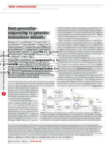 brief communications  © 2011 Nature America, Inc. All rights reserved. Next-generation sequencing to generate
