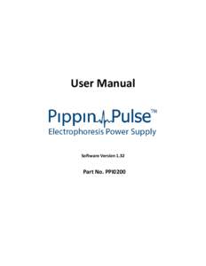 User Manual  Software Version 1.32 Part No. PPI0200