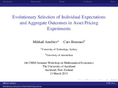Introduction  Experiments Model