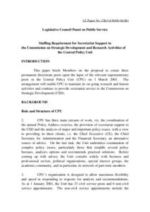 LC Paper No. CB[removed])  Legislative Council Panel on Public Service Staffing Requirement for Secretariat Support to the Commission on Strategic Development and Research Activities of