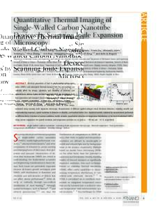 ARTICLE  Quantitative Thermal Imaging of Single-Walled Carbon Nanotube Devices by Scanning Joule Expansion Microscopy