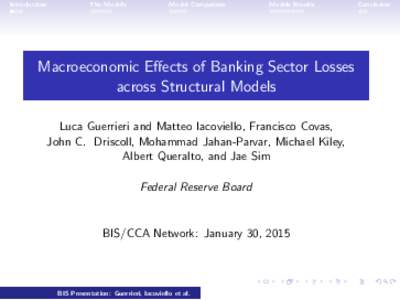 Macroeconomic effects of banking sector losses across structural models