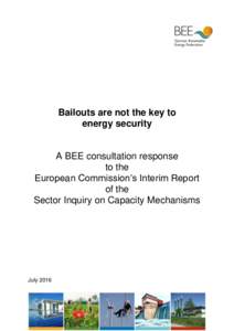 Bailouts are not the key to energy security A BEE consultation response to the European Commission’s Interim Report