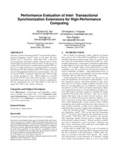 Performance Evaluation of Intel Transactional Synchronization Extensions for High-Performance Computing R