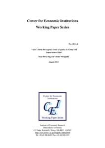 Center for Economic Institutions Working Paper Series No[removed] “Asia’s Little Divergence: State Capacity in China and Japan before 1850”