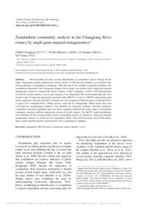 Chinese Journal of Oceanology and Limnology Vol. 32 No. 4, P, 2014 http://dx.doi.orgs00343y Zooplankton community analysis in the Changjiang River estuary by single-gene-targeted metagenomics*