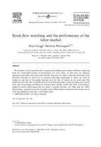 ARTICLE IN PRESS  European Economic Review–2011 www.elsevier.com/locate/econbase  Stock-ﬂow matching and the performance of the