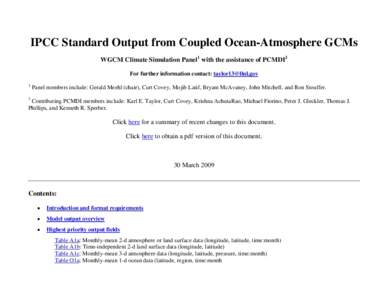 IPCC Standard Output from Coupled Ocean-Atmosphere GCMs