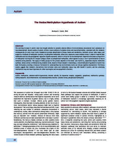 Deth_US Psychiatry[removed]:28 Page 48  Autism The Redox/Methylation Hypothesis of Autism