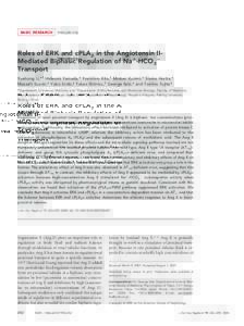 BASIC RESEARCH  www.jasn.org Roles of ERK and cPLA2 in the Angiotensin IIMediated Biphasic Regulation of Naⴙ-HCO3ⴚ Transport