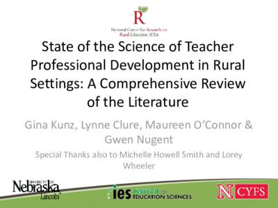 State of the Science of Teacher Professional Development in Rural Settings:  A Comprehensive Review of the Literature