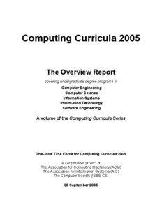 Computing Curricula[removed]The Overview Report