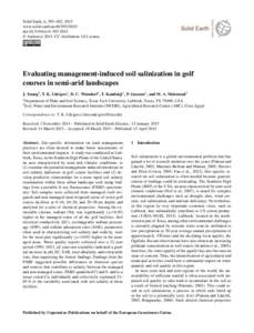Solid Earth, 6, 393–402, 2015 www.solid-earth.netdoi:se © Author(sCC Attribution 3.0 License.  Evaluating management-induced soil salinization in golf