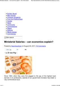 Ministerial Salaries – can economics explain? | The Online Citizen