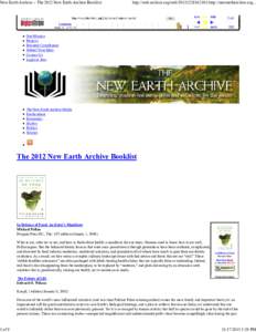 New Earth Archive – The 2012 New Earth Archive Booklist