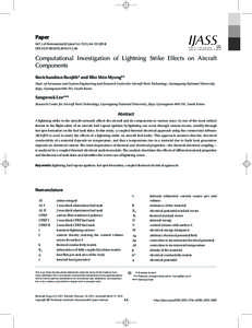 Paper Int’l J. of Aeronautical & Space Sci. 15(1), 44–[removed]DOI:[removed]IJASS[removed]Computational Investigation of Lightning Strike Effects on Aircraft Components