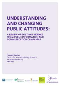 Understanding and changing public attitudes: A review of existing evidence from public information and communication campaigns