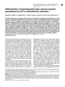 Differentiation of hematopoietic stem cell and myeloid populations by ATP is modulated by cytokines
