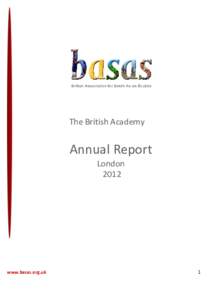 The British Academy  Annual Report London 2012
