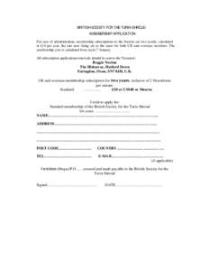 BSTS Membership Application Form