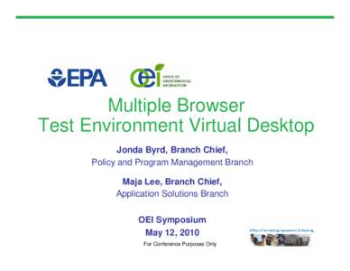 Multiple Browser Test Environment Virtual Desktop (May 2010)