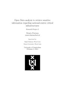 Open Data analysis to retrieve sensitive information regarding national-centric critical infrastructures Research Project 2  Renato Fontana