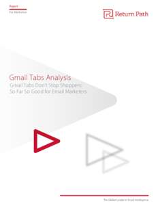 Report For Marketers Gmail Tabs Analysis Gmail Tabs Don’t Stop Shoppers: So Far So Good for Email Marketers
