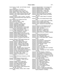 Name Index Aarsen (Aarzen), Cornelis - see Van Schaick, Cornelis Aertsen, Aartse, Abraham [bap[removed]see #3-c Aartse, Evert [Wyntje De Voe (Vouw) #3-c] Abrams, George [Eleanor Pelton Hopper #1461]
