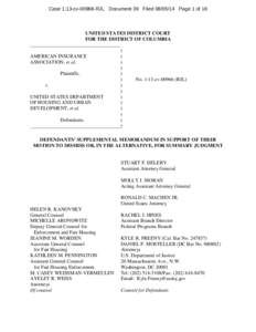 Case 1:13-cv[removed]RJL Document 39 Filed[removed]Page 1 of 16  UNITED STATES DISTRICT COURT FOR THE DISTRICT OF COLUMBIA ____________________________________ )