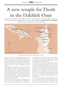 EGYPTIAN  ARCHAEOLOGY A new temple for Thoth in the Dakhleh Oasis