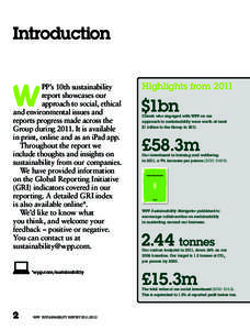 Introduction  W PP’s 10th sustainability report showcases our