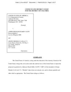 Case 1:13-cv[removed]Document 1 Filed[removed]Page 1 of 27  UNITED STATES DISTRICT COURT FOR THE DISTRICT OF COLUMBIA  UNITED STATES OF AMERICA,