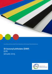 Eco-profiles and Environmental Product Declarations of the European Plastics Manufacturers  Di-isononyl phthalate (DINP) ECPI January 2015