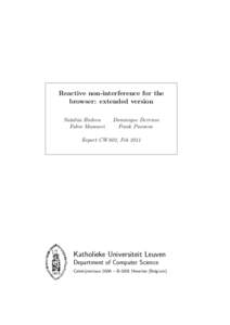 Reactive non-interference for the browser: extended version Nataliia Bielova Fabio Massacci  Dominique Devriese