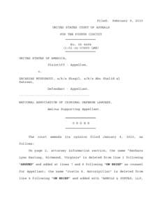 Filed:  February 9, 2010 UNITED STATES COURT OF APPEALS FOR THE FOURTH CIRCUIT
