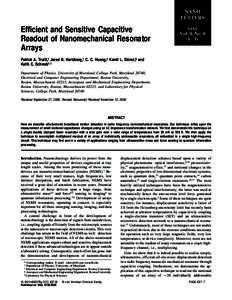 NANO LETTERS Efficient and Sensitive Capacitive Readout of Nanomechanical Resonator Arrays