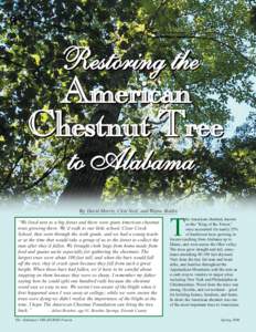 Restoring the  American Chestnut Tree to Alabama By David Morris, Clint Neel, and Wayne Boldin