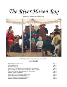 The River Haven Rag January/ February 2015 Issue More Mouse Guard um Hordlings at Canterbury Faire  Contents