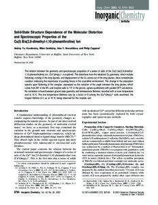 Inorg. Chem. 2003, 42, 8794−8802  Solid-State Structure Dependence of the Molecular Distortion