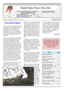 Field Nats News No.244 Newsletter of the Field Naturalists Club of Victoria Inc. Understanding Our Natural World Est. 1880