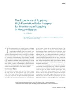 Trends  The Experience of Applying High Resolution Radar Imagery for Monitoring of Logging in Moscow Region