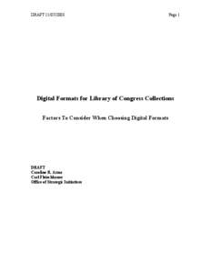 DRAFT: Factors to Consider When Choosing Digital Formats