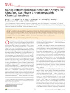 Nanoelectromechanical Resonator Arrays for Ultrafast, Gas-Phase Chromatographic Chemical Analysis