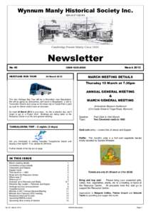 Wynnum Manly Historical Society Inc. ABNNewsletter No 40 HERITAGE BUS TOUR