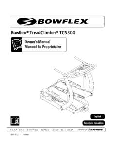 Bowflex® TreadClimber® TC5500  001–7321–112008A Table of Contents Specifications