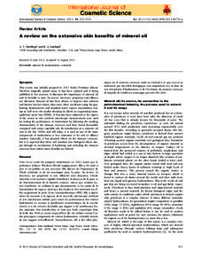 International Journal of Cosmetic Science, 2012, 34, 511–518  doi: j00752.x Review Article