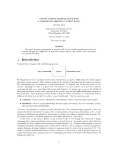 Transfer of status qualifying dissertation: a compositional approach to control theory Brendan Fong Department of Computer Science University of Oxford United Kingdom OX1 3QD
