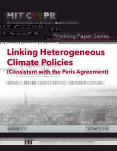 Working Paper Series  Linking Heterogeneous Climate Policies  (Consistent with the Paris Agreement)