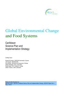 Global Environmental Change and Food Systems Caribbean Science Plan and Implementation Strategy
