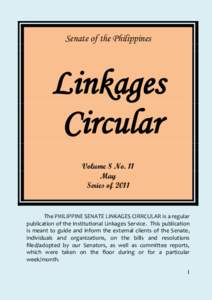 Senate of the Philippines  Linkages Circular Volume 8 No. 11 May